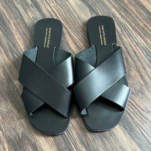 Saks Fifth Avenue Leather Criss Cross Sandals